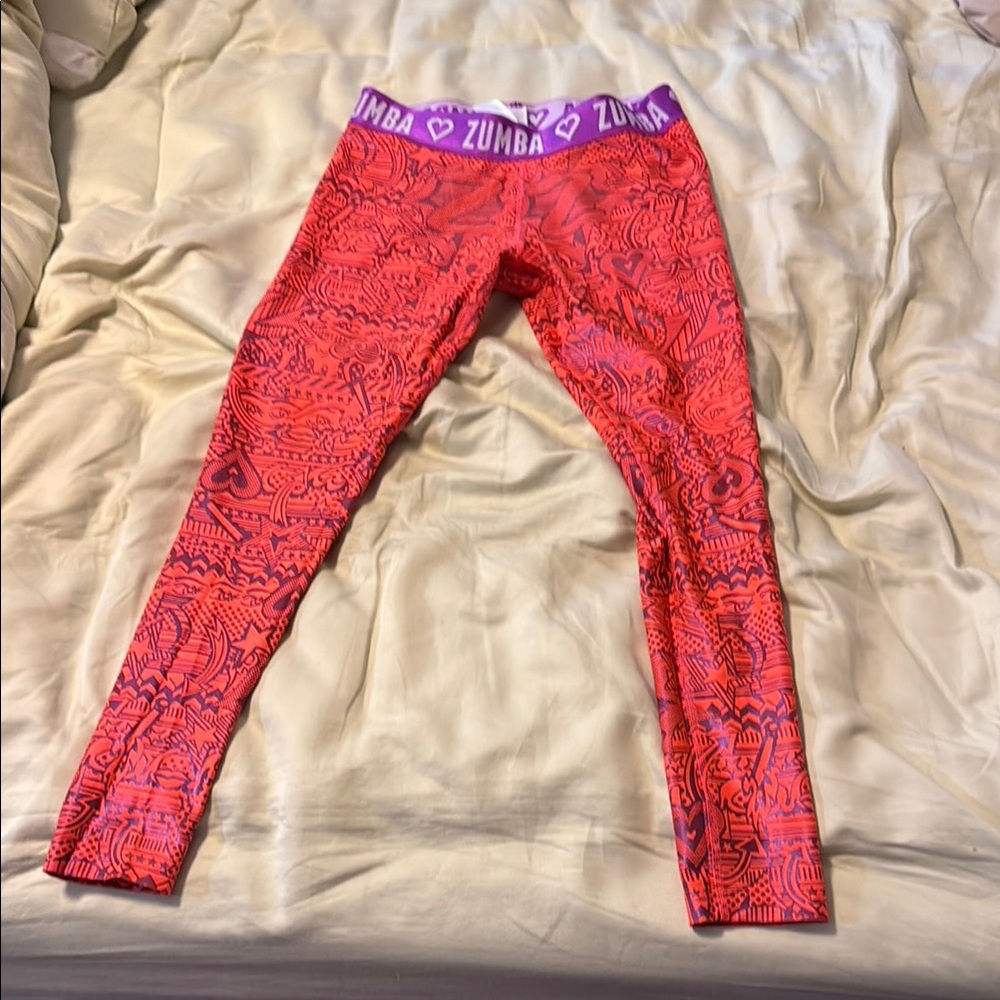 Zumba Fitness Kids Pink Patterned Leggings
